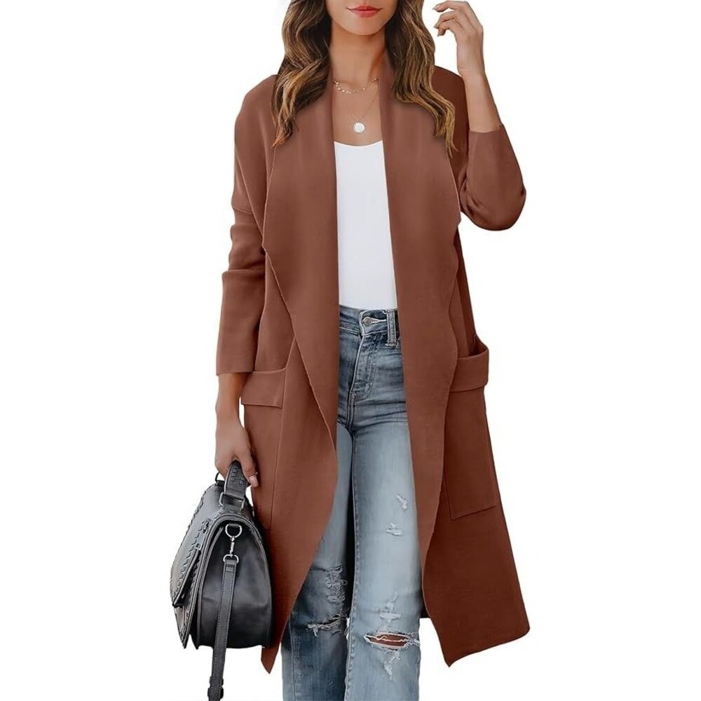 ANRABESS Women's Long Cardigan Fall Fashion Casual Oversized Knit Sweater, Small